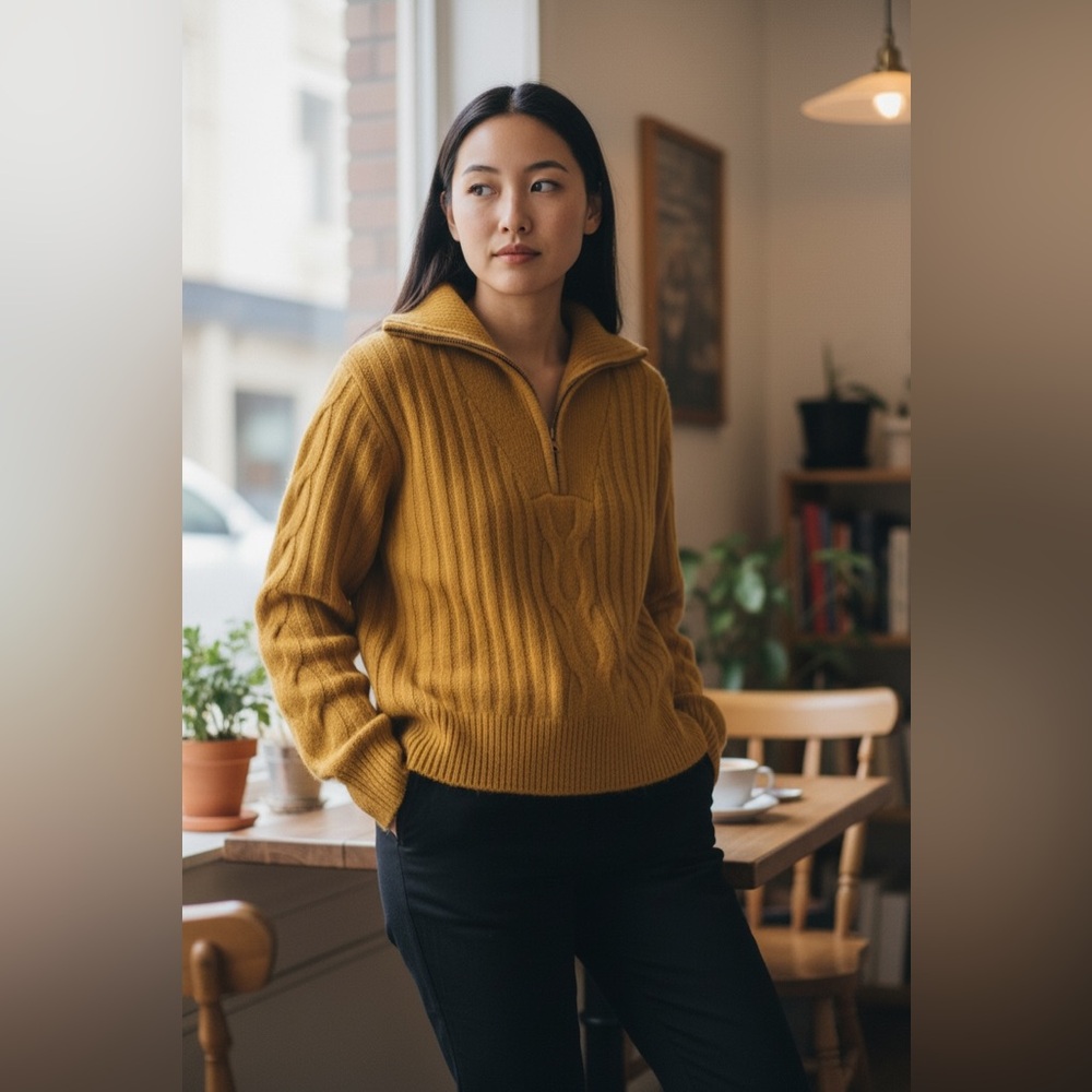 LILI SIDONIO NWT Sweater Saffron Yellow SZ:S